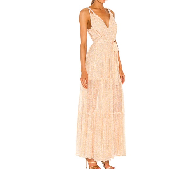 Sabina Musayev V-Neck Lorelai Silk Open Back Maxi Dress - Picture 2 of 12